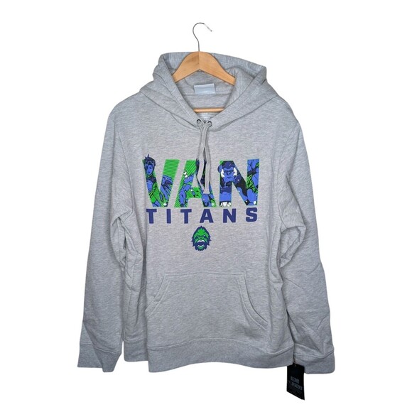NWT VANCOUVER TITANS Fanatics Grey Hooded Pullover Sweatshirt Men's Large - Picture 1 of 5